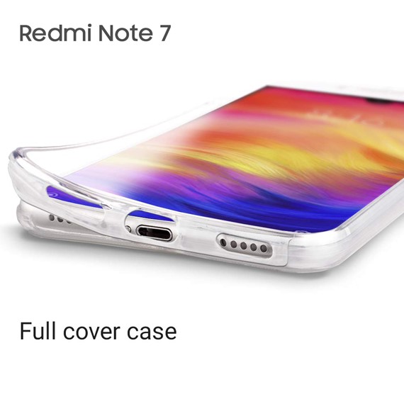Xiaomi Redmi Note 7 Pro Kılıf CaseUp 360 Çift Taraflı Silikon Şeffaf 5
